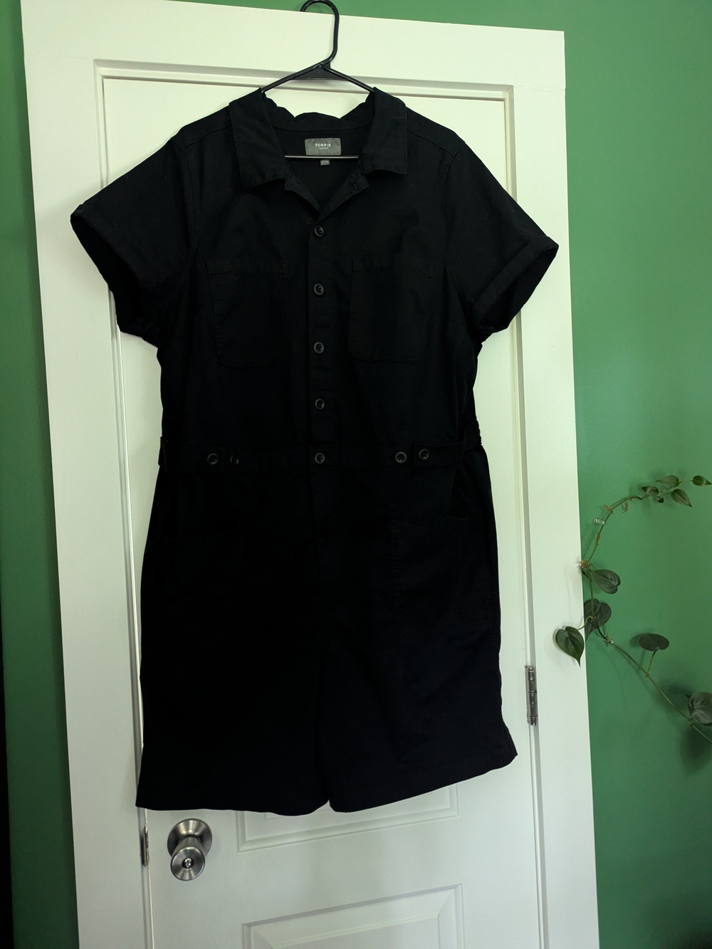 Torrid Black Utility Jumpsuit Shorts Romper Size 18